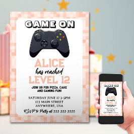 Video Game Level Up Gamer Meisje Verjaardag Kaart