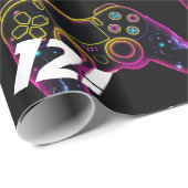 Video Game Level Up Gamer Neon Verjaardag Cadeaupapier (Rol Hoek)