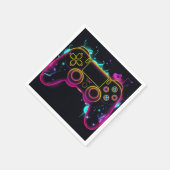 Video Game Level Up Gamer Neon Verjaardag Servet (Hoek)