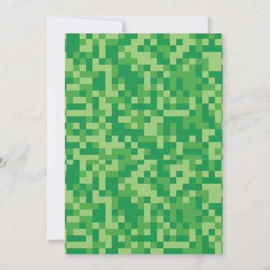 Video Game Level Up Gamer Verjaardag Invite groen Kaart (Achterkant)