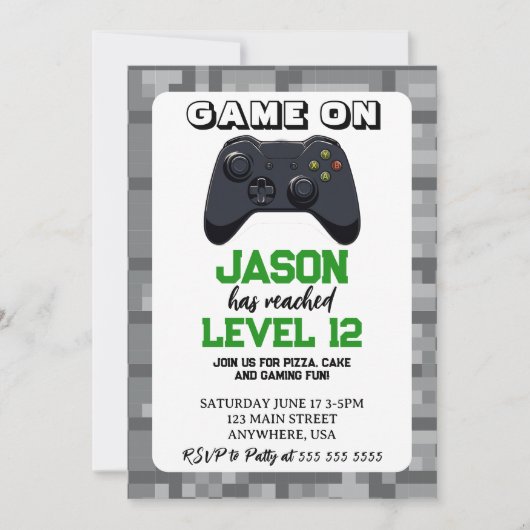 Video Game Level Up Gamer Verjaardag Kaart (Voorkant)