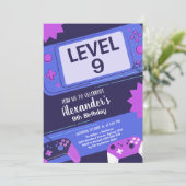 Video Game Level Up Gamer Verjaardag Kaart (Staand voorkant)