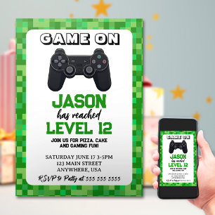 Video Game Level Up Gamer Verjaardag Kaart