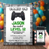 Video Game Level Up Gamer Verjaardag Kaart