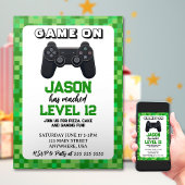 Video Game Level Up Gamer Verjaardag Kaart