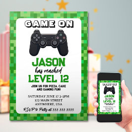 Video Game Level Up Gamer Verjaardag Kaart
