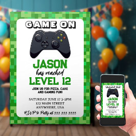 Video Game Level Up Gamer Verjaardag Kaart