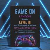 Video Game Level Up Gamer Verjaardagsfeest Uitnodi