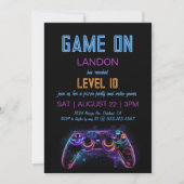 Video Game Level Up Gamer Verjaardagsfeest Uitnodi (Voorkant)