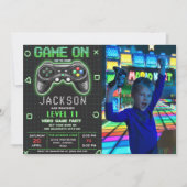 Video Game Level Up Gamer Verjaardagsfoto Kaart (Voorkant)