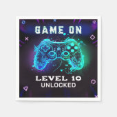 Video Game Level Up Kids Verjaardagsfeestje Servet (Voorkant)