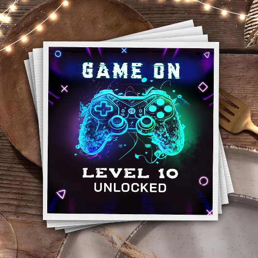 Video Game Level Up Kids Verjaardagsfeestje Servet