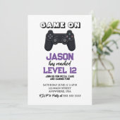 Video Game Level Up Minimalistische Verjaardag Kaart (Staand voorkant)