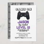 Video Game Level Up Minimalistische Verjaardag Kaart (Voorkant / Achterkant)