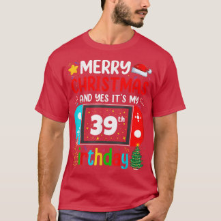 Video Game Lover Merry Kerstmis Ja Het is mijn 39e T-shirt