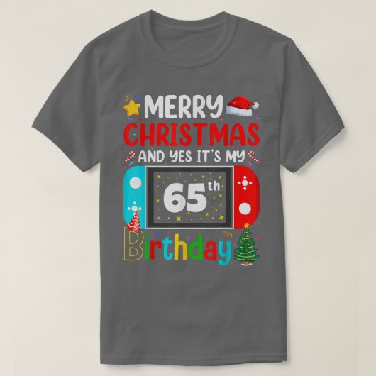 Video Game Lover Merry Kerstmis Ja Het is mijn 65e T-shirt (Design voorkant)
