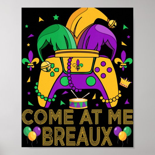 Video Game Mardi Gras Carnaval Kostuum Gaming Cont Poster (Voorkant)
