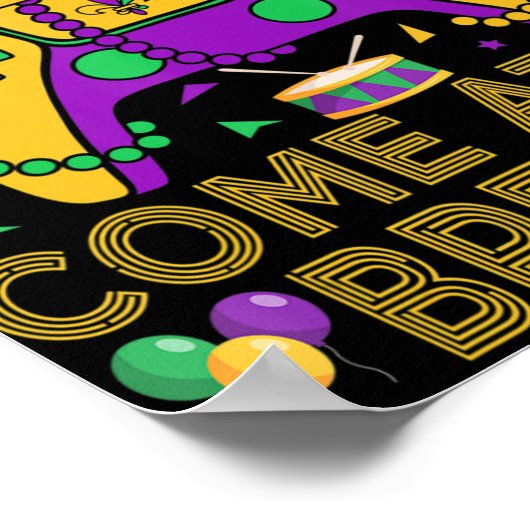 Video game Mardi Gras Carnival Costume Gaming Cont Poster (Hoek)