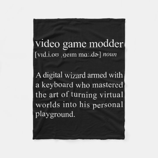 Video Game Modder Definition - Video Game Modding Fleece Deken (Voorkant)