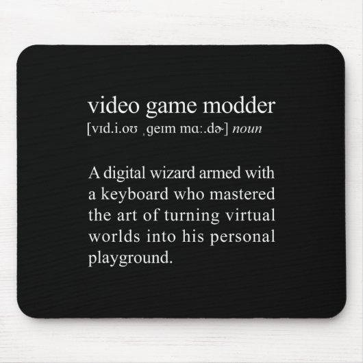 Video Game Modder Definition - Video Game Modding Muismat (Voorkant)