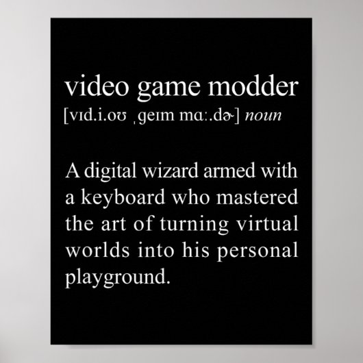 Video Game Modder Definition - Video Game Modding Poster (Voorkant)