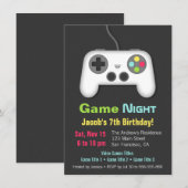Video game Night Boys Birthday Party Uitnodigingen (Voorkant / Achterkant)