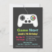 Video game Night Boys Birthday Party Uitnodigingen (Voorkant)