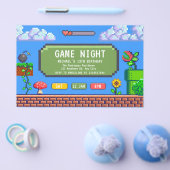 Video Game Night Kinder Gaming Verjaardagsuitnodig Flyer (Enkel)