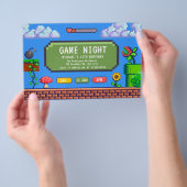 Video Game Night Kinder Gaming Verjaardagsuitnodig Flyer (Hand)