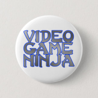 VIDEO GAME NINJA (blauw) Ronde Button 5,7 Cm