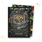 Video Game Niveau Omhoog Verjaardag Uitnodiging