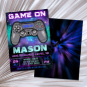 Video Game Niveau Omhoog Verjaardag Uitnodiging