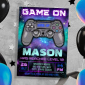 Video Game Niveau Omhoog Verjaardag Uitnodiging