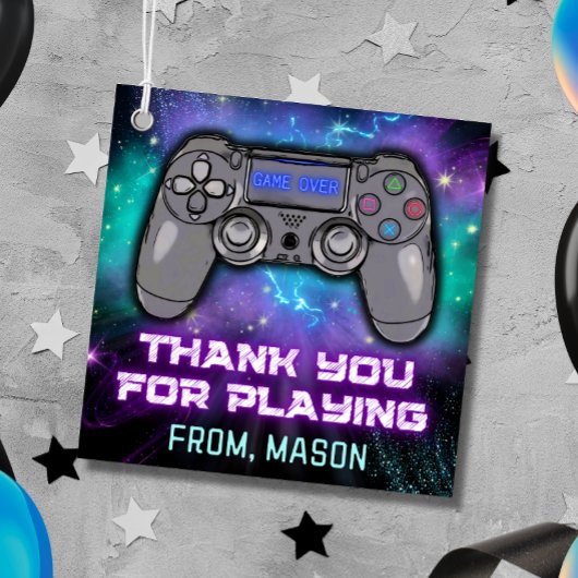 Video Game Niveau Omhoog Verjaardagsfeestje Favor Bedankjes Labels