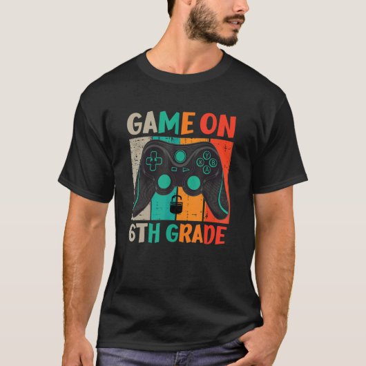 Video Game On 6th Grade Cool Kids Team Fourth Back T-shirt (Voorkant)