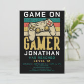 Video game op niveau op Birthday party Kaart (Staand voorkant)