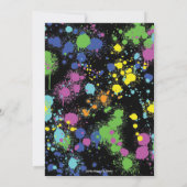 Video Game Paint Splash Neon Graffiti Level Up Kaart (Achterkant)