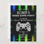 Video Game Party Controller Neon Gaming Birthday Kaart (Voorkant)
