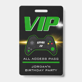 Video Game Party Green Controller Favor Badge