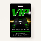 Video Game Party Green Controller Favor Badge (Voorkant)