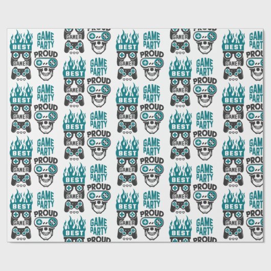 Video game party level up Gamer Wrapping Paper Cadeaupapier (Vlak)