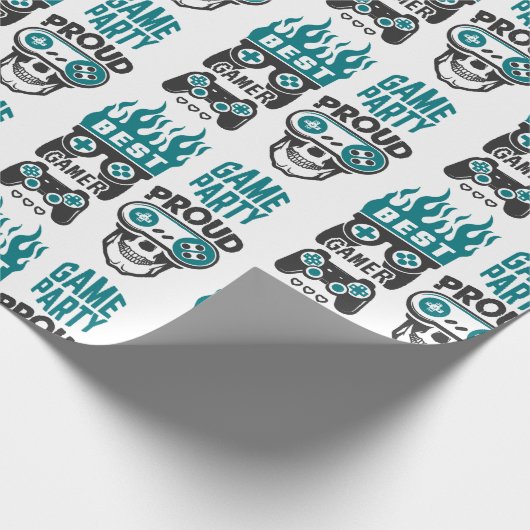 Video game party level up Gamer Wrapping Paper Cadeaupapier (Hoek)