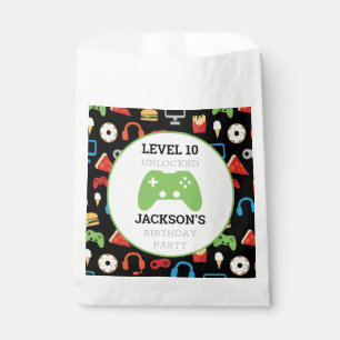Video game party level Up Kids Birthday Gamer Bedankzakje