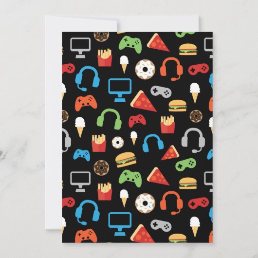 Video game party level Up Kids Birthday Gamer Kaart (Achterkant)