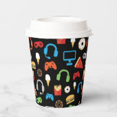 Video game party level Up Kids Birthday Gamer Papieren Bekers (Achterkant)