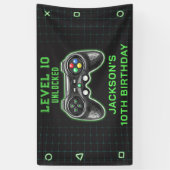 Video game party level Up Kids Birthday Gamer Spandoek (Verticaal)