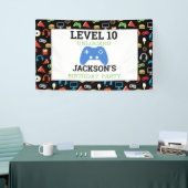 Video game party level Up Kids Birthday Gamer Spandoek (Beurs)