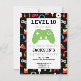 Video game party level Up Kids Birthday Invision