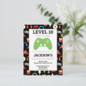 Video game party level Up Kids Birthday Invision (Staand voorkant)