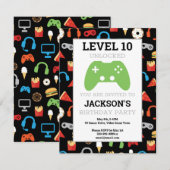 Video game party level Up Kids Birthday Invision (Voorkant / Achterkant)